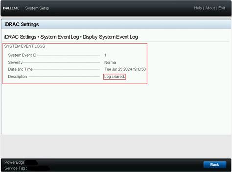 System Event Log (SEL).